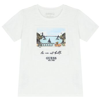 Boys White Vacation T-Shirt