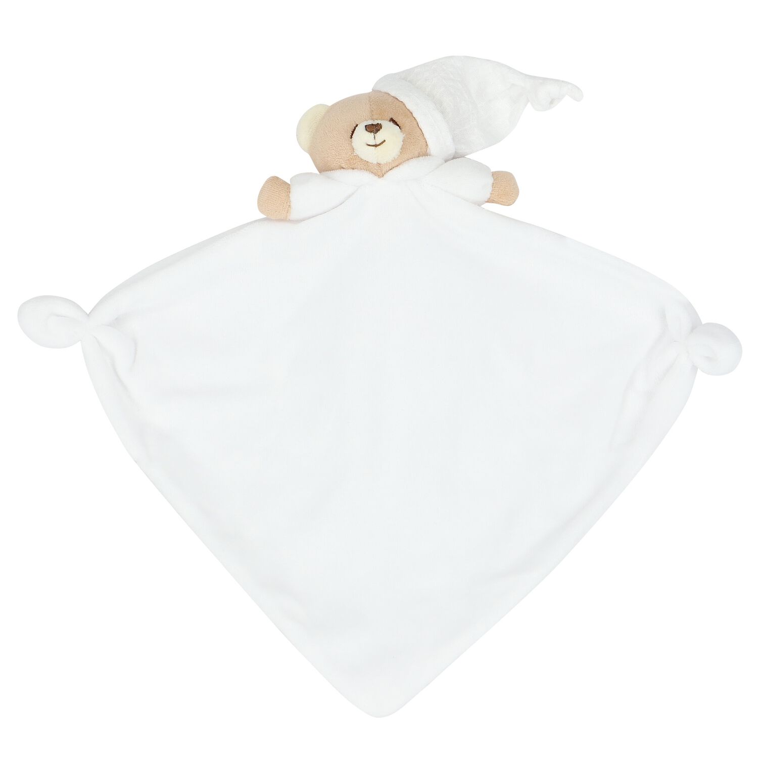 White Teddy Bear Baby Doudou Comforter, 1, hi-res