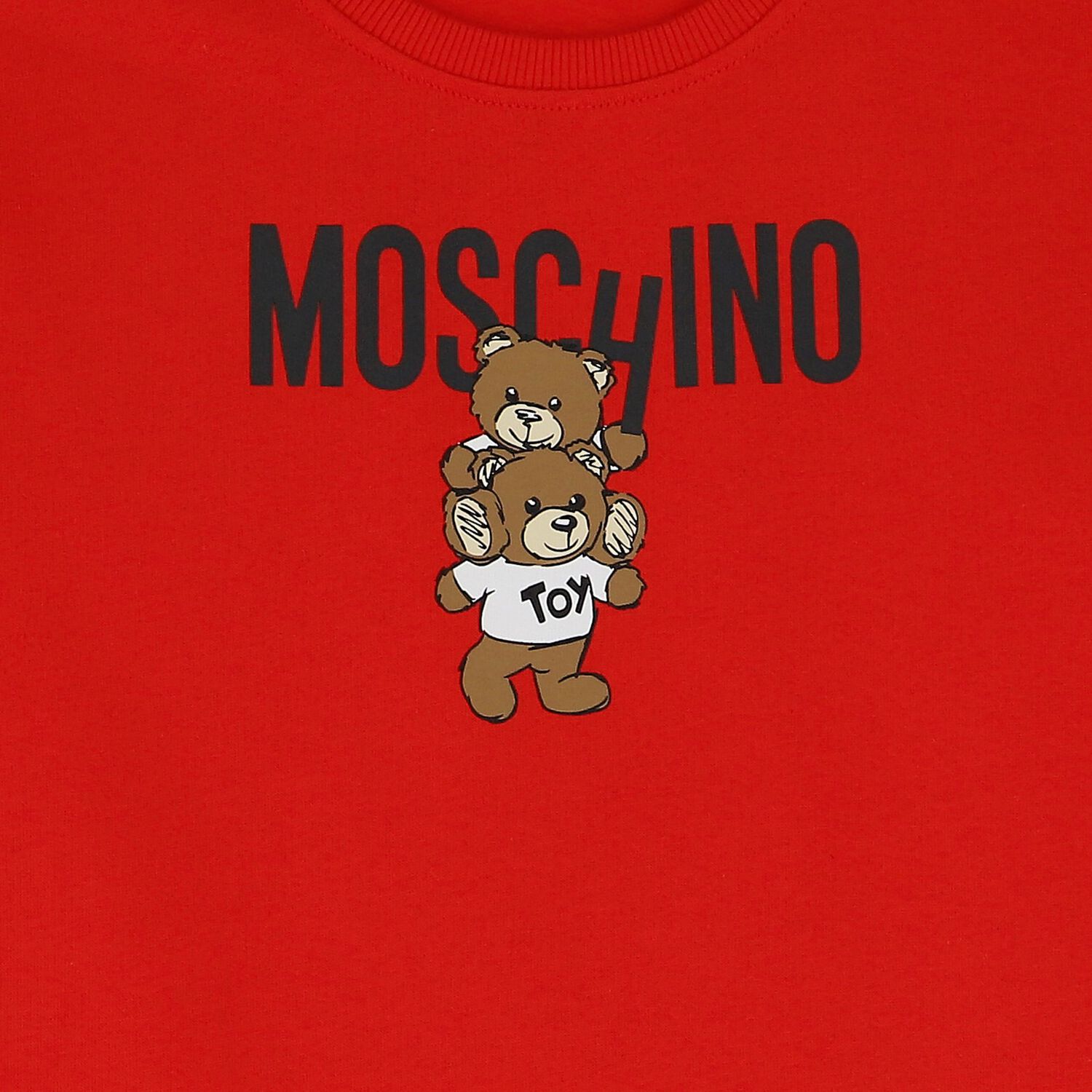 Girls Red Teddy Bear Logo Dress, 2, hi-res image number null