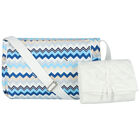 Blue & White Zigzag Baby Changing Bag, 1, hi-res