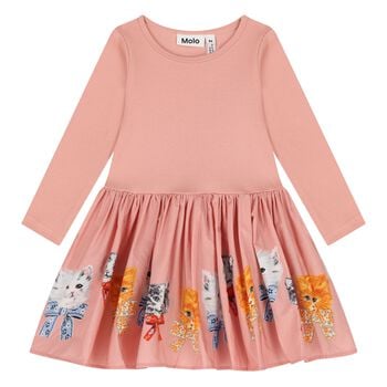 Younger Girls Pink Cat Dress