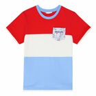 Boys Red & Blue Colourblock T-Shirt, 1, hi-res