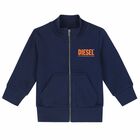 Younger Boys Navy Logo Tracksuit, 1, hi-res