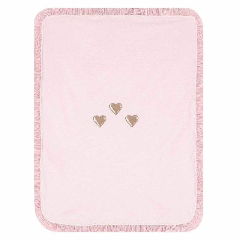 Baby Girls Pink Heart Blanket, 1, hi-res image number null