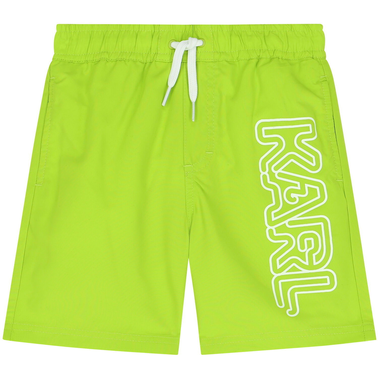 Boys Green Logo Swim Shorts, 1, hi-res