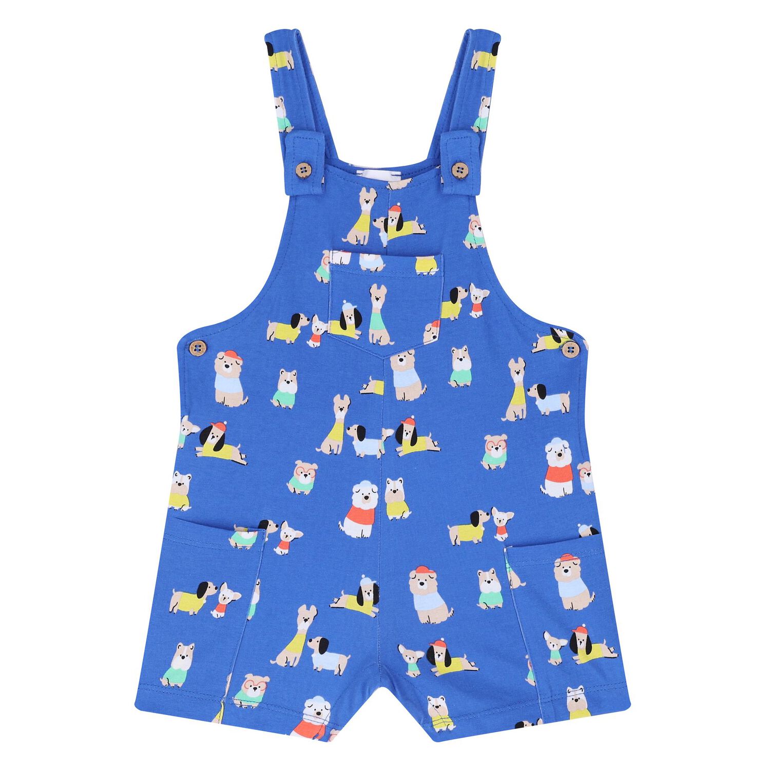 Baby Boys Blue Dungaree & Hat Set, 1, hi-res