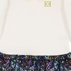 Younger Girls Ivory Logo Dress, 1, hi-res