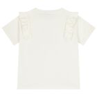 Girls Ivory Logo Ruffled T-Shirt, 1, hi-res