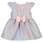 Baby Girls Blue & Rose Gold Houndstooth Dress, 1, hi-res