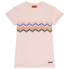 Girls Pink Zigzag Logo Dress, 1, hi-res