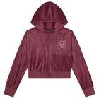 Girls Pink Logo Hooded Zip Up Top, 1, hi-res
