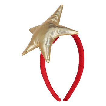 Girls Red & Gold Star Headband