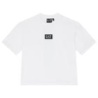Boys White Logo Oversized T-Shirt, 1, hi-res