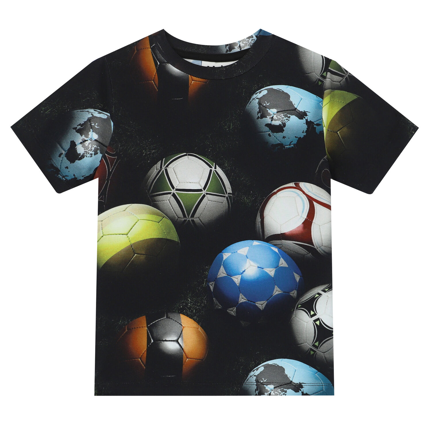 Boys Black Football T-Shirt, 1, hi-res