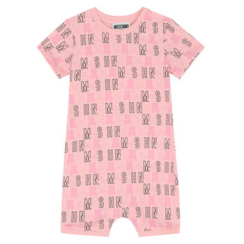 Baby Girls Pink Logo Romper