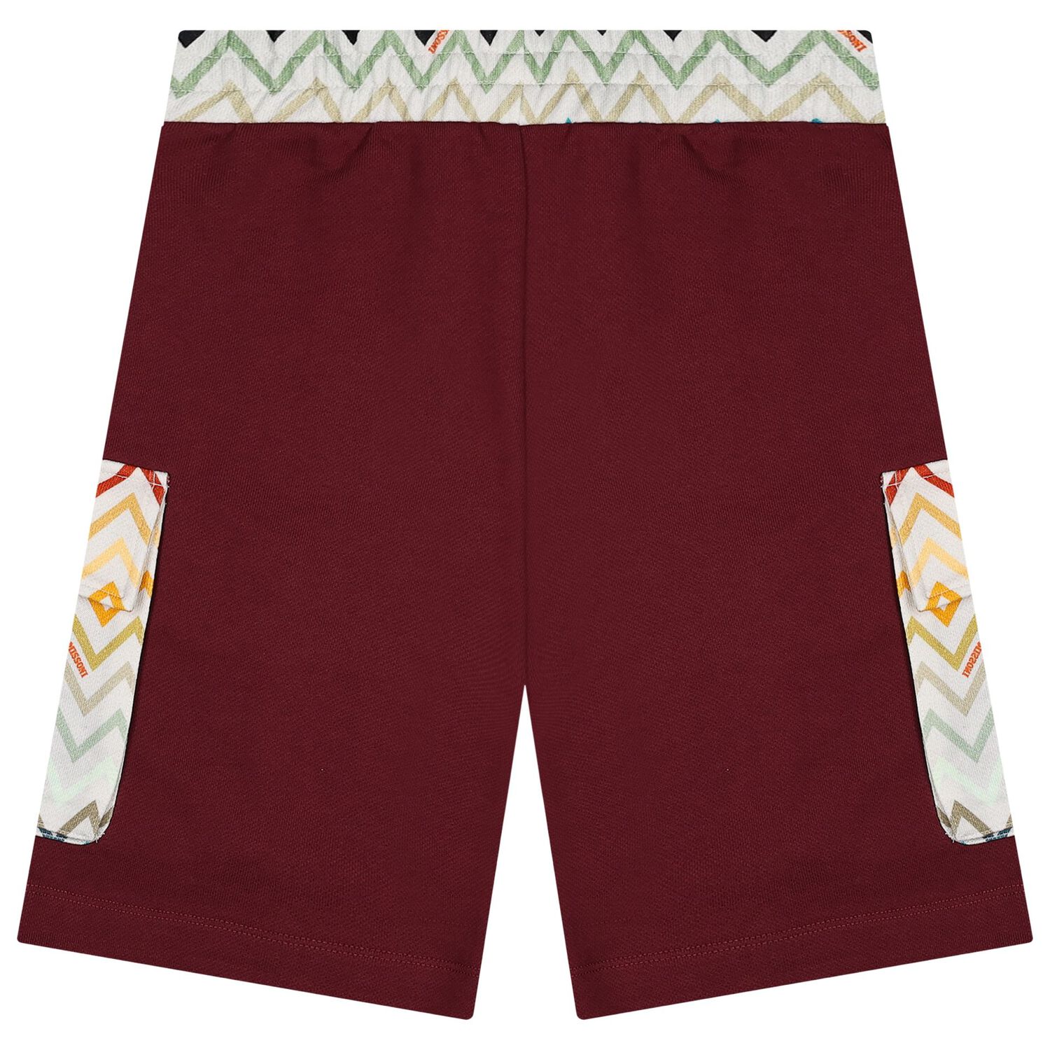Boys Burgundy Zig Zag Shorts, 1, hi-res