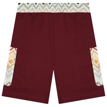 Boys Burgundy Zig Zag Shorts