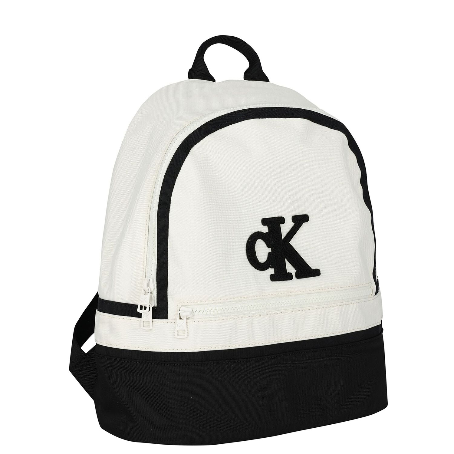 White & Black Logo Backpack, 1, hi-res