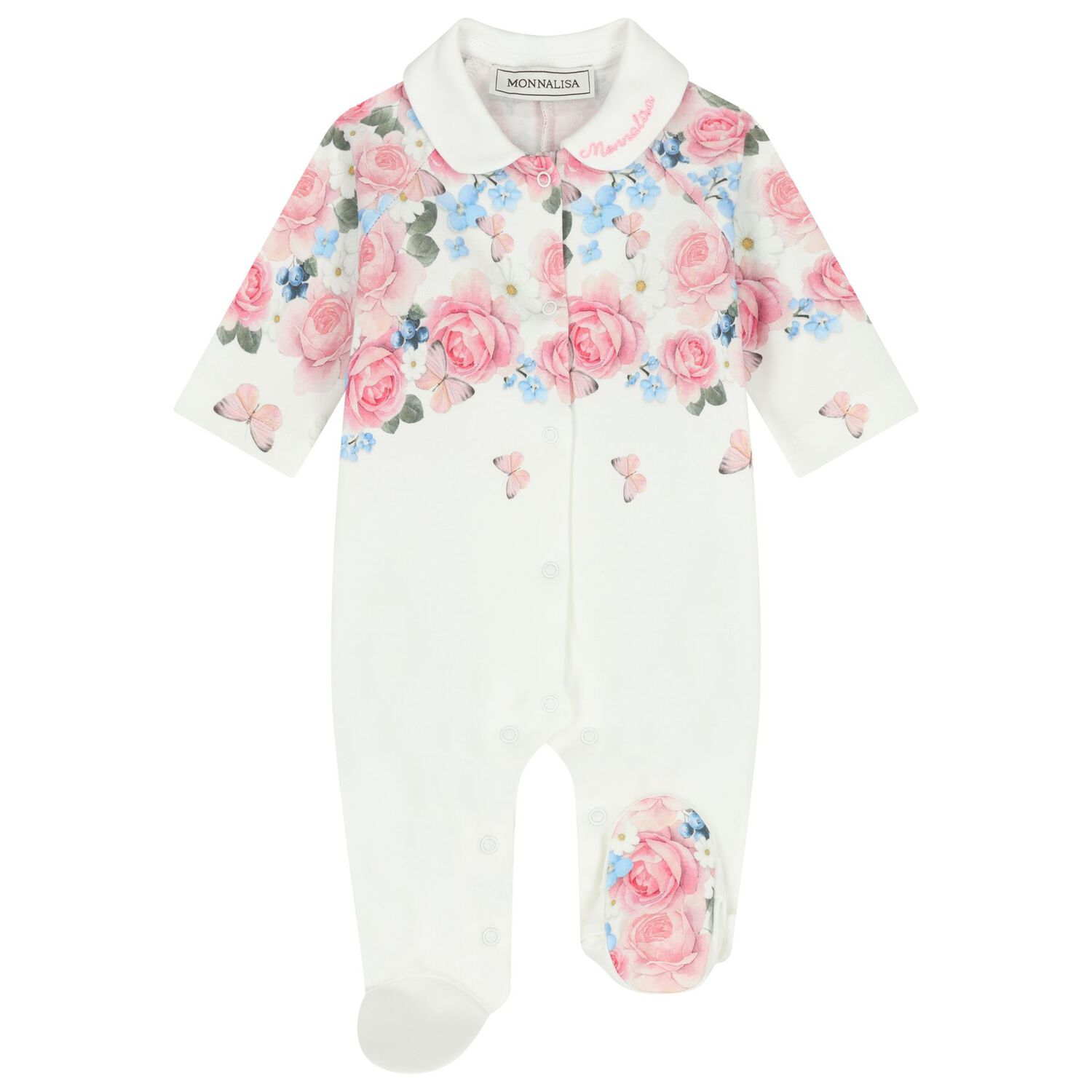 Baby Girls Ivory Logo Floral Babygrow Gift Set, 1, hi-res