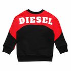 Younger Boys Black & Red Logo Sweatshirt, 1, hi-res