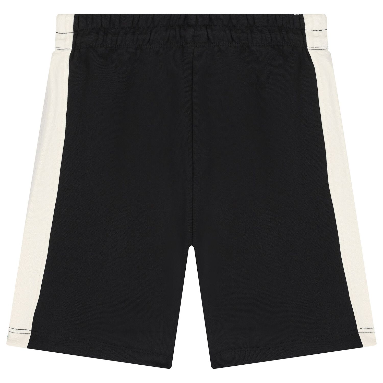 Boys Black & Ivory Cotton Jersey Shorts, 1, hi-res image number null