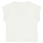 Girls White Sequin T-Shirt, 3, hi-res