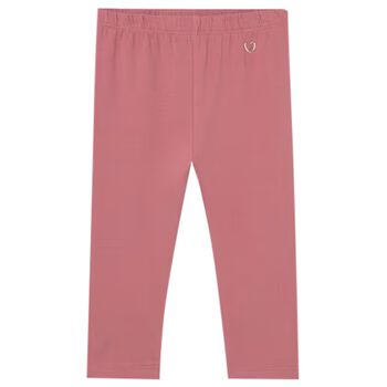 Younger Girls Pink Logo Leggings