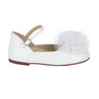 Girls White Embellished Ballerina Shoes, 1, hi-res