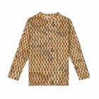 Boys Beige Geo Map Long Sleeve Top, 1, hi-res