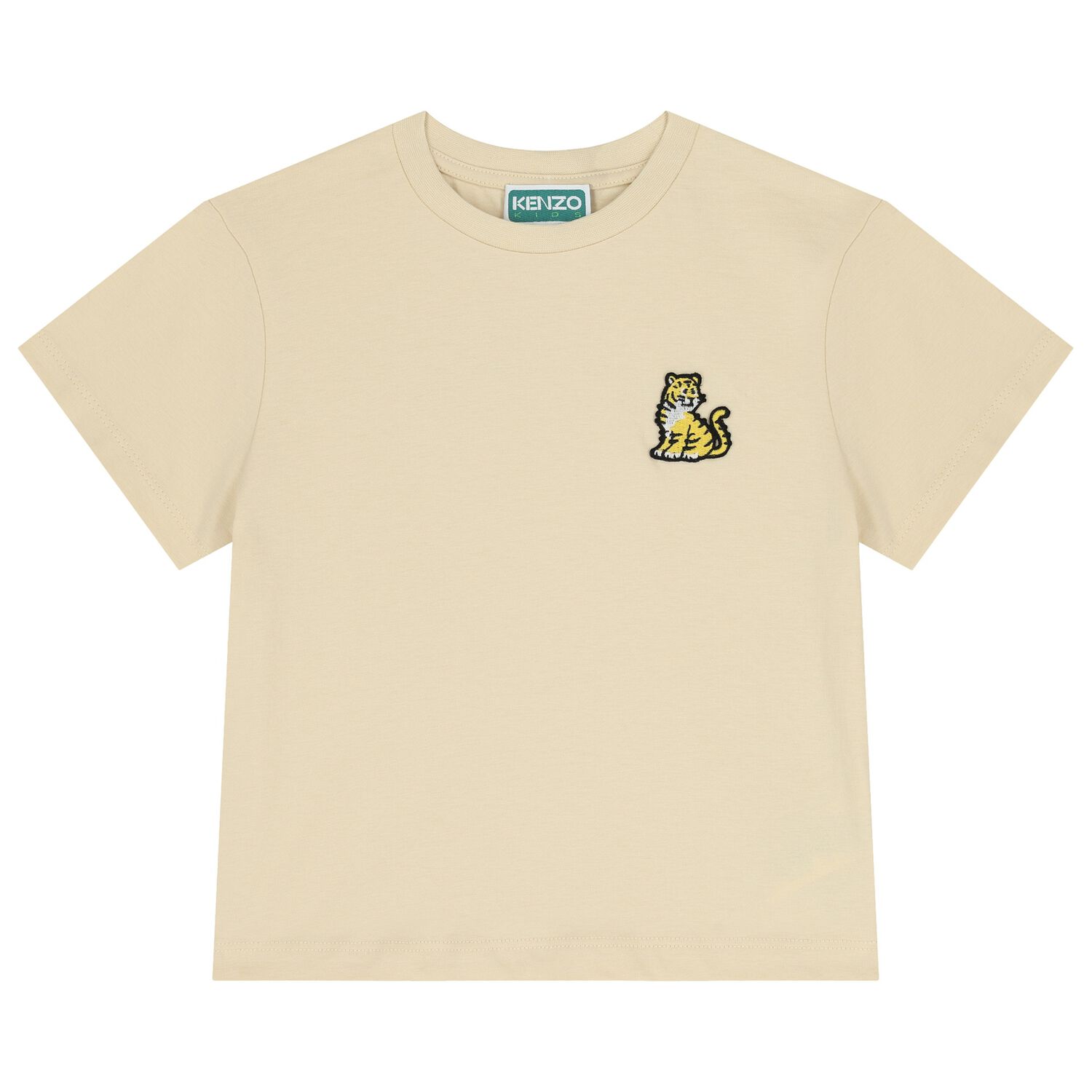 Beige Tiger Logo T-Shirt, 1, hi-res