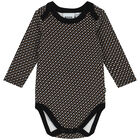 Baby Boys Black & Beige Logo Bodysuits ( 2 Pack ), 1, hi-res