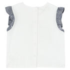 Younger Girls White & Blue Shorts Set, 1, hi-res