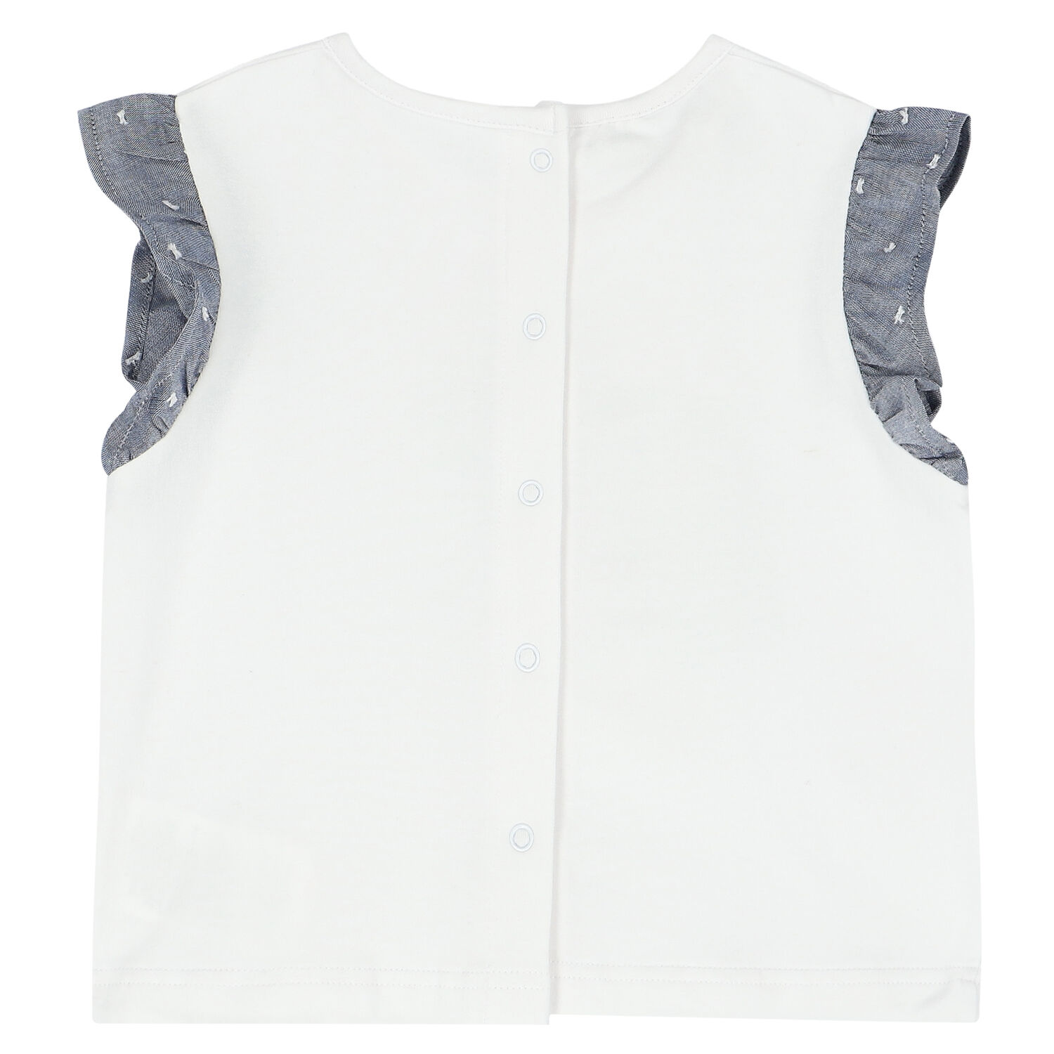 Younger Girls White & Blue Shorts Set, 1, hi-res