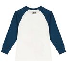 Boys Ivory & Blue Long Sleeve Top, 1, hi-res