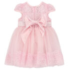 Baby Girls Pink Tulle Dress, 1, hi-res