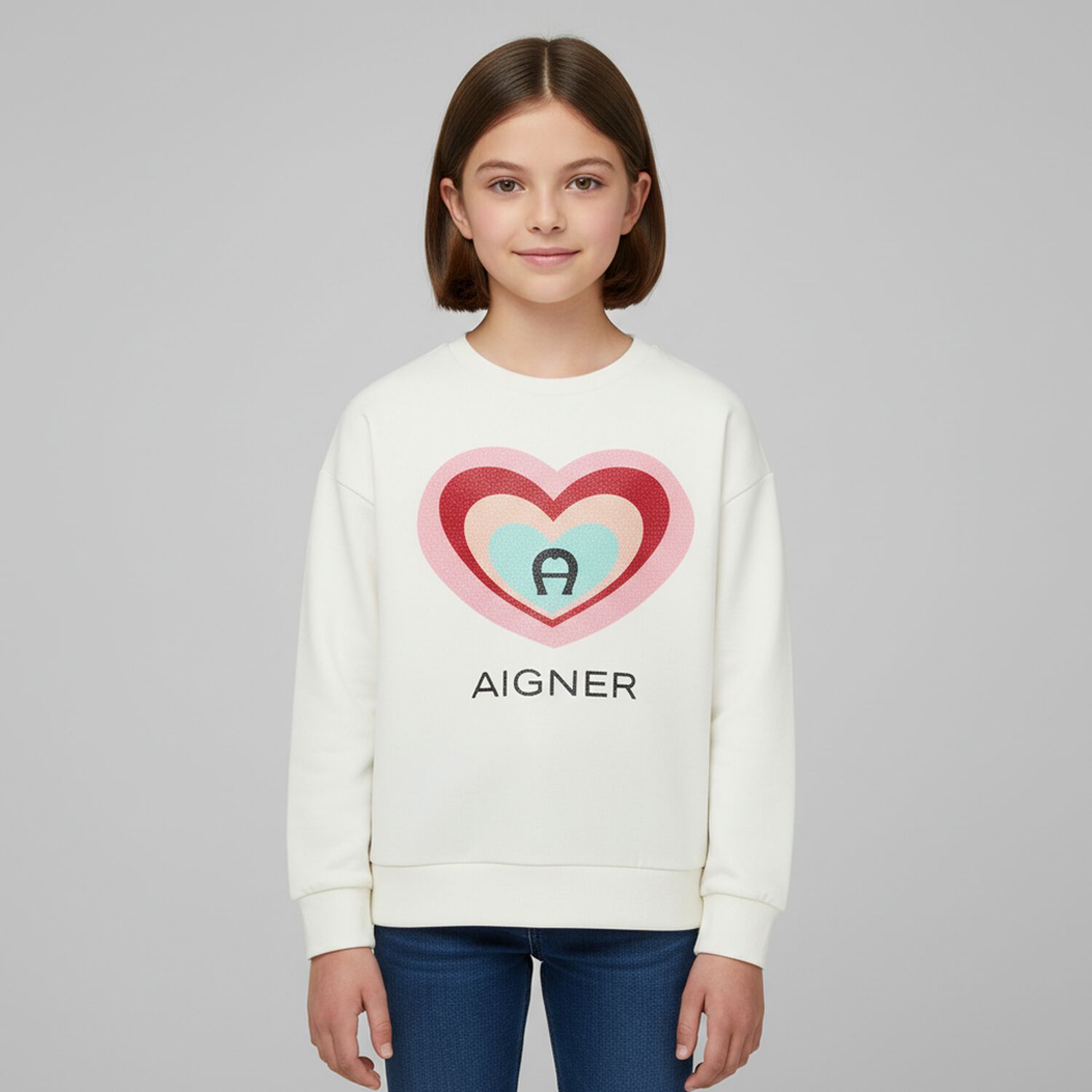 Girls Ivory Logo Sweatshirt, 2, hi-res