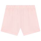 Girls White & Pink Shorts Set, 1, hi-res