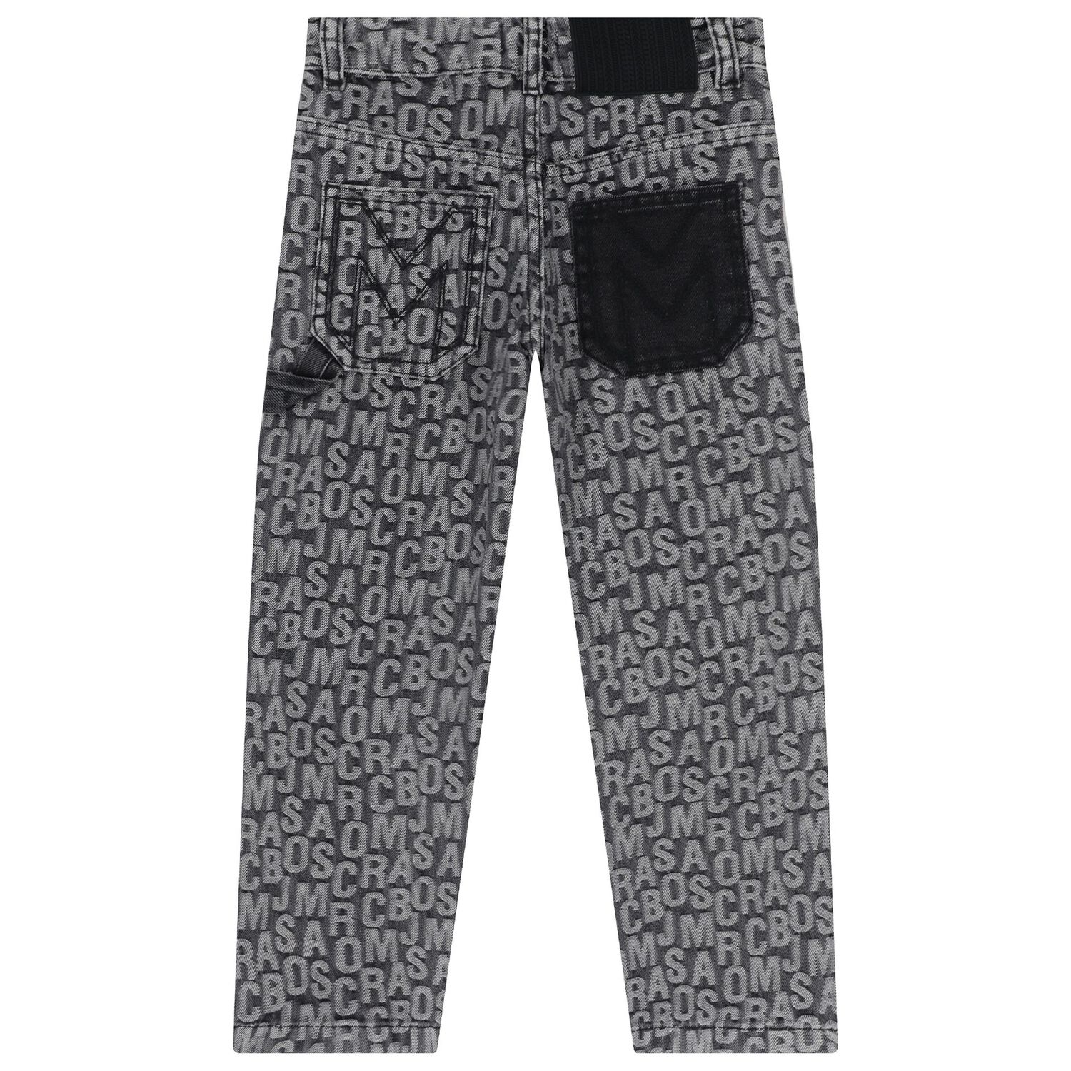 Boys Black Logo Denim Jeans, 1, hi-res