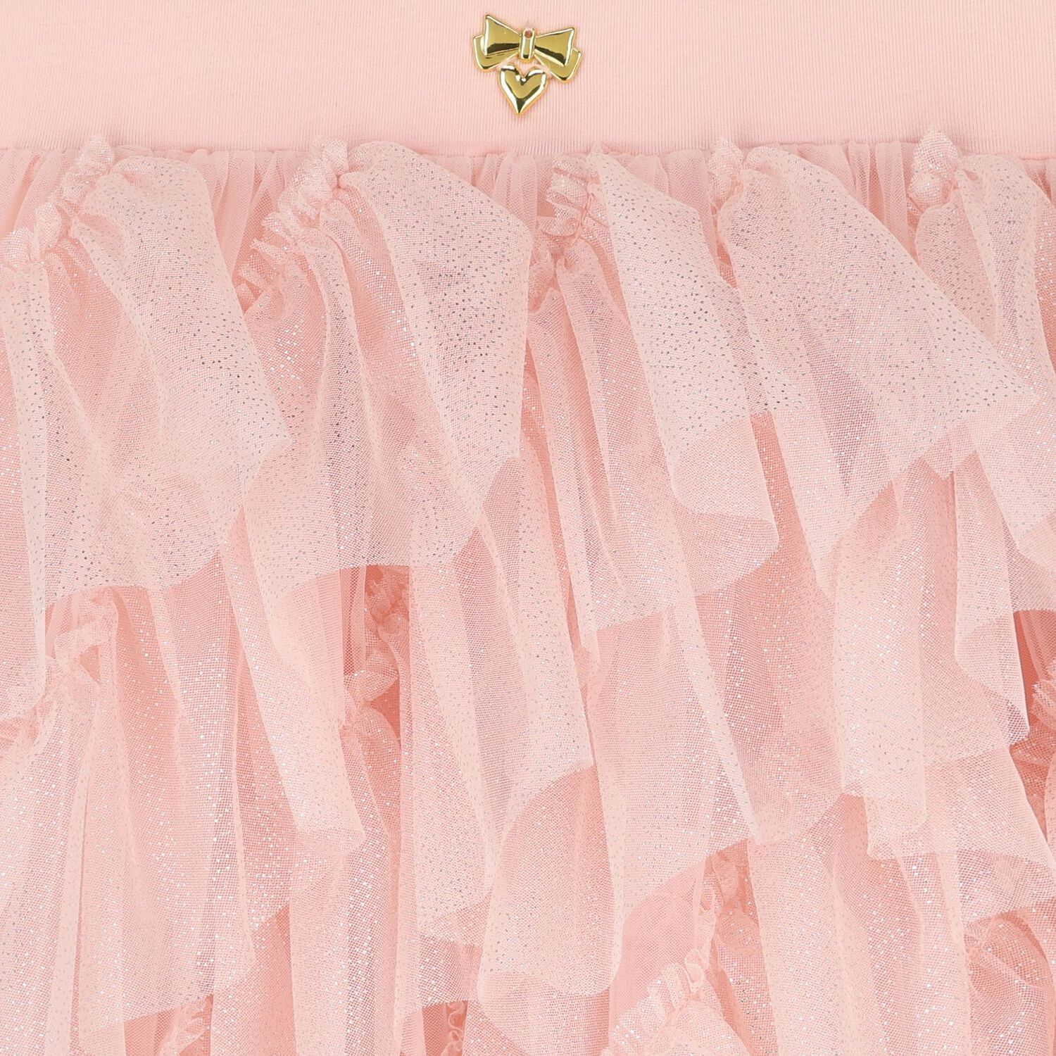 Girls Pink Glitter Ruffle Tulle Skirt, 2, hi-res