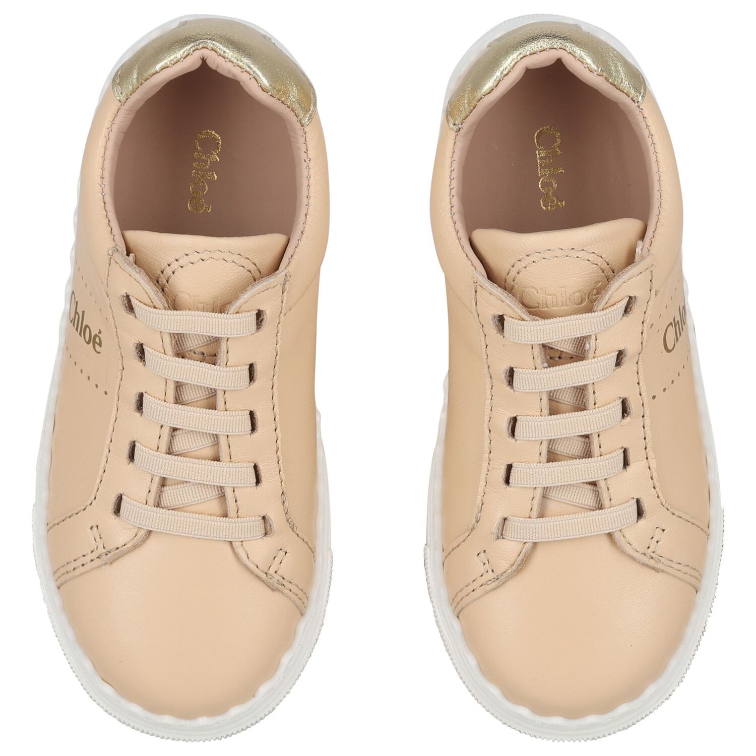 Girls Beige Logo Trainers, 1, hi-res image number null