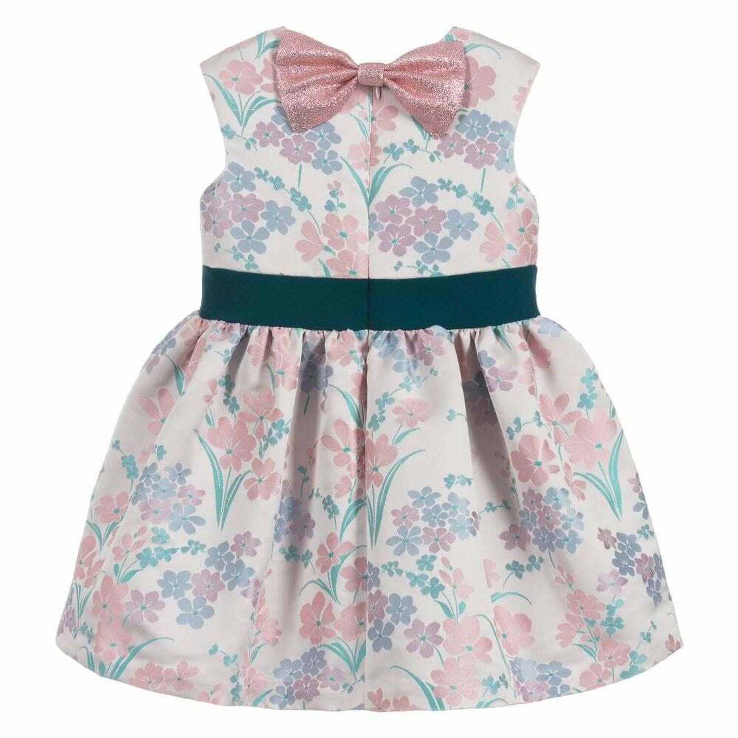 Girls Pink Floral Dress, 1, hi-res