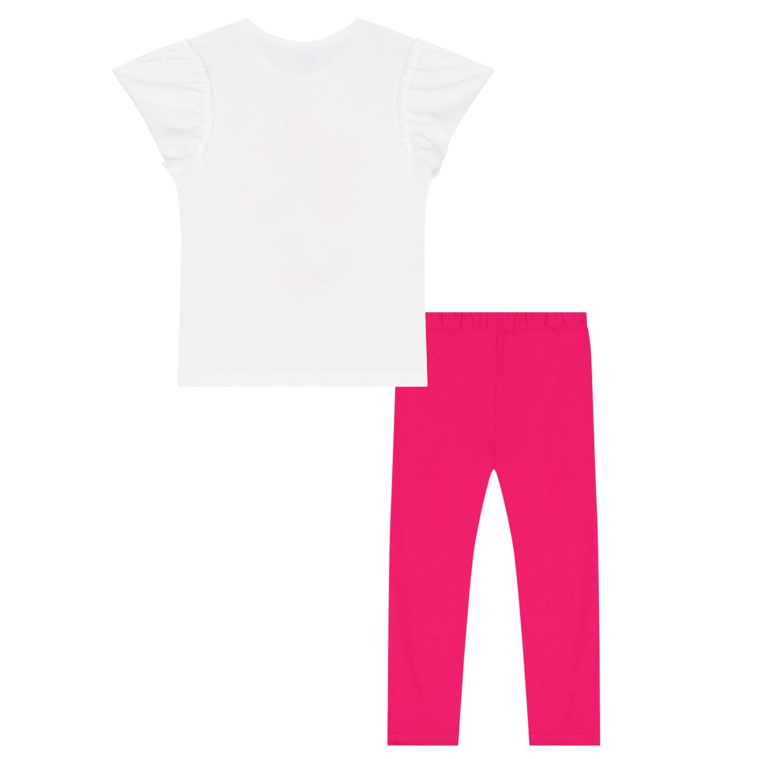 Girls White & Pink Flower Leggings Set, 1, hi-res image number null