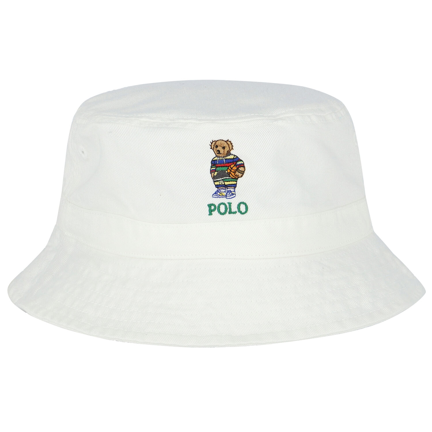 Boys White Bear Logo Hat, 1, hi-res