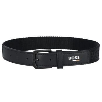 Boys Black Logo Belt