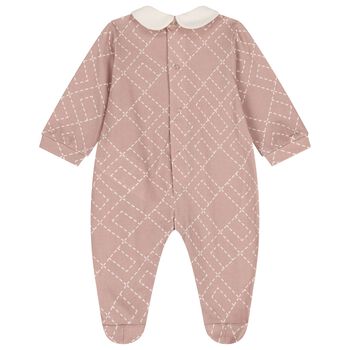 Baby Girls Pink Logo Babygrow