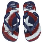 Boys Navy Blue Marvel Logo Flip Flops, 1, hi-res
