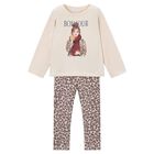 Girls Ivory & Beige Leggings Set, 1, hi-res