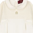 Ivory & Gold Logo Babygrow & Hat Gift Set, 1, hi-res