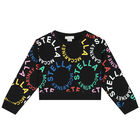 Girls Black Logo Sweatshirt, 1, hi-res