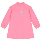 Girls Pink Logo Sweatshirt Dress, 1, hi-res